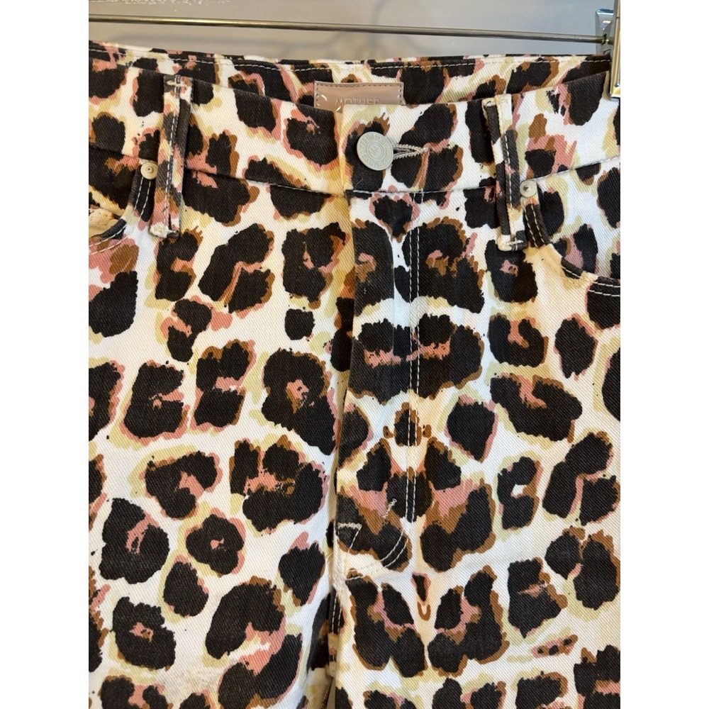 MOTHER High Waisted Looker Cheetah Print Jeans 26 Touch of the Tiger - Picture 2 of 7